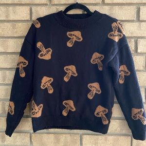 Mushroom black sweater